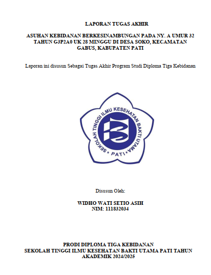 Asuhan Kebidanan Berkesinambungan Pada Ny. A Umur 32 Tahun G3P2A0 Uk 28  Minggu Di Desa Soko, Kecamatan Gabus, Kabupaten Pati